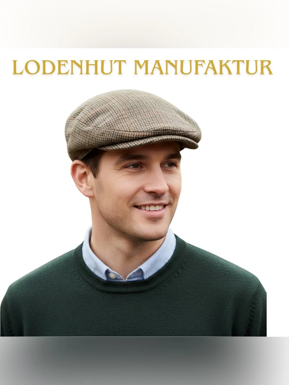 Vintage Lodenhut Manufaktur “Für Jagd und Sport Exclusiv” German Tweed Cap